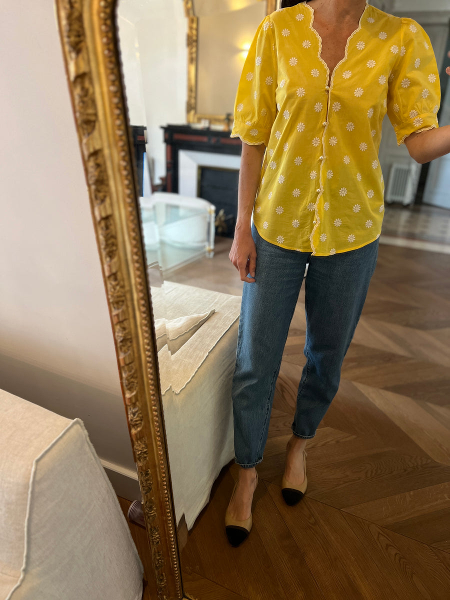 Blouse jolie jolie Petite Mendigote jaune – La Penderie de Jenna - Main Image
