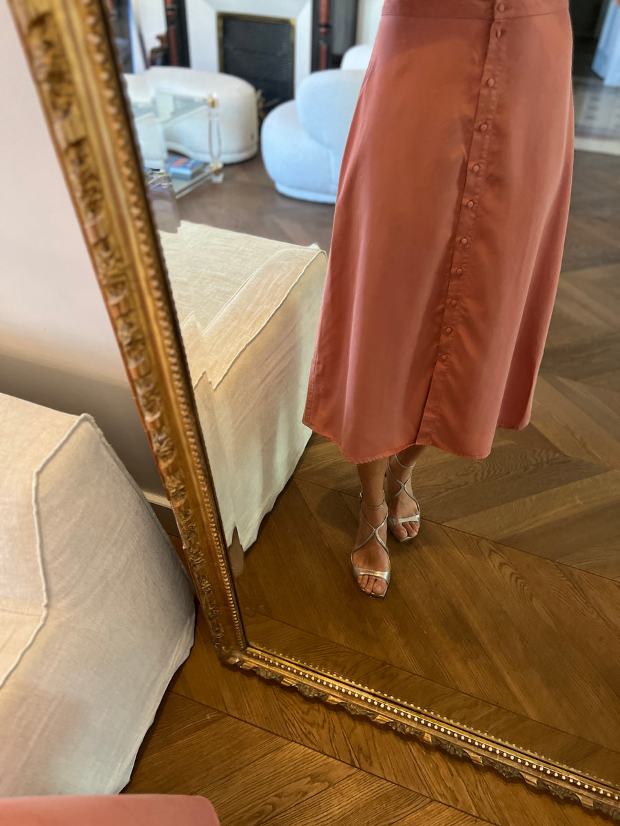 Jupe Balzac Paris rose à boutons – La Penderie de Jenna