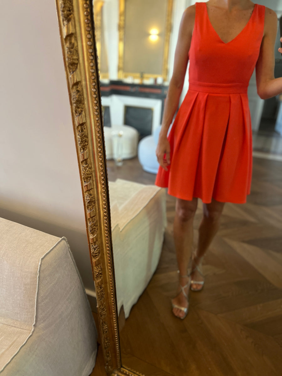 Robe Claudie Pierlot rouge Rencontre avec noeud – La Penderie