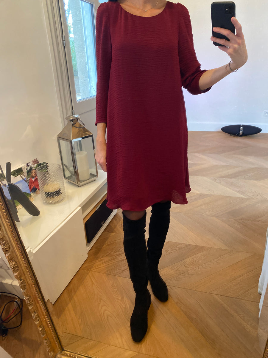 Robe Claudie Pierlot Rififi bordeaux – La Penderie de Jenna