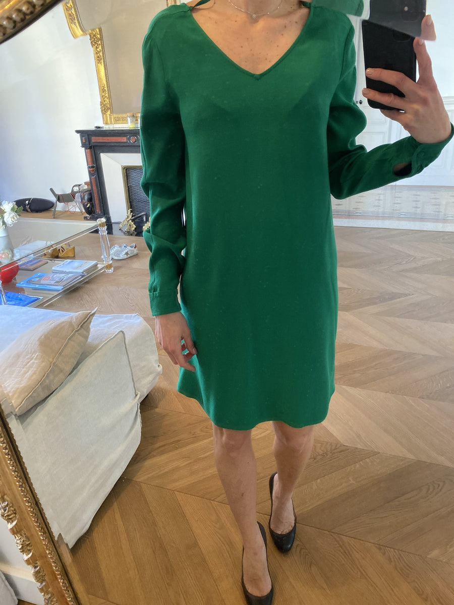 Robe Claudie Pierlot verte La Penderie de Jenna