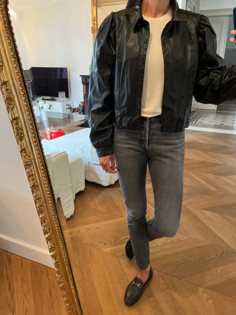 Veste Zara courte simili cuir – La Penderie de Jenna