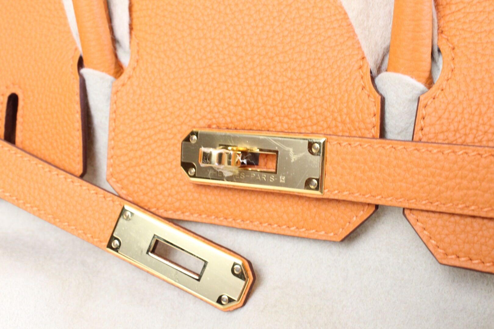 Hermes - Sac Birkin 30 togo orange