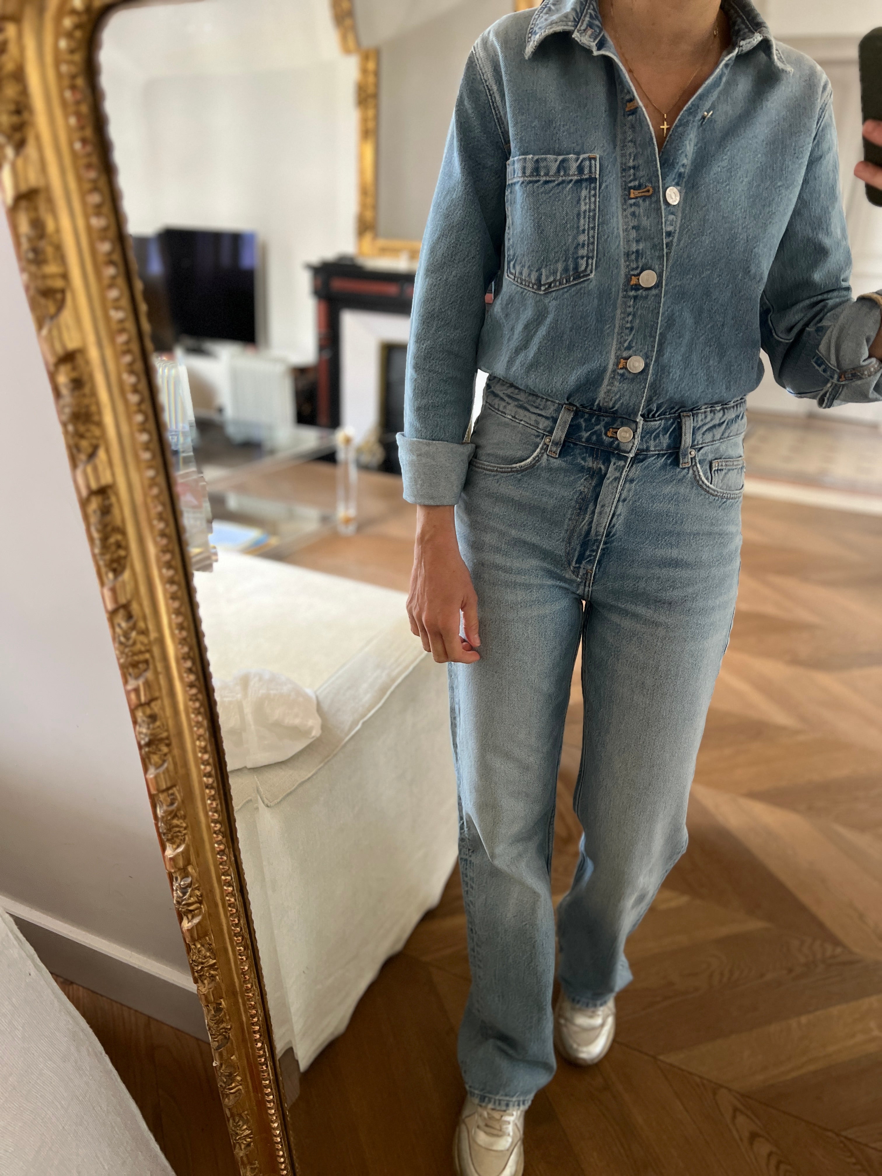 Combinaison en jean Zara bleu clair