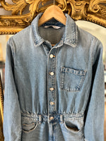 Charger l&#39;image dans la galerie, Combinaison en jean Zara bleu clair
