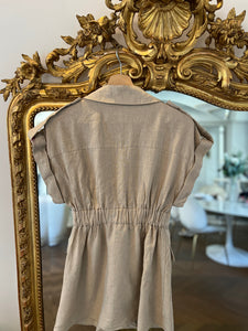 Robe Zara en lin couleur lin