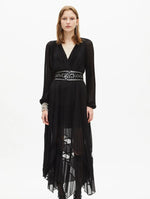 Charger l'image dans la galerie, The kooples - Robe noire longue plissée
