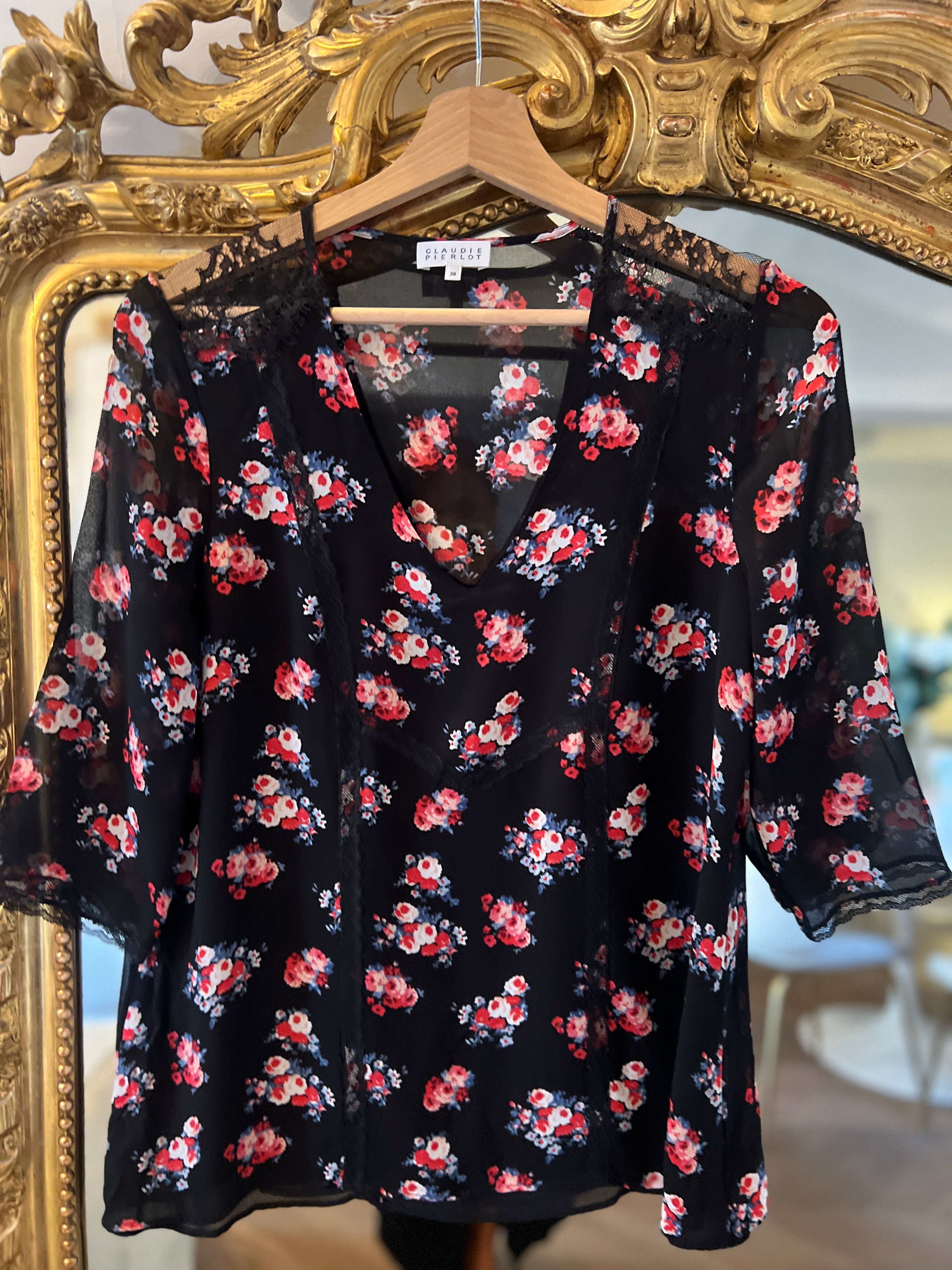 Blouse Claudie pierlot à fleurs transparence