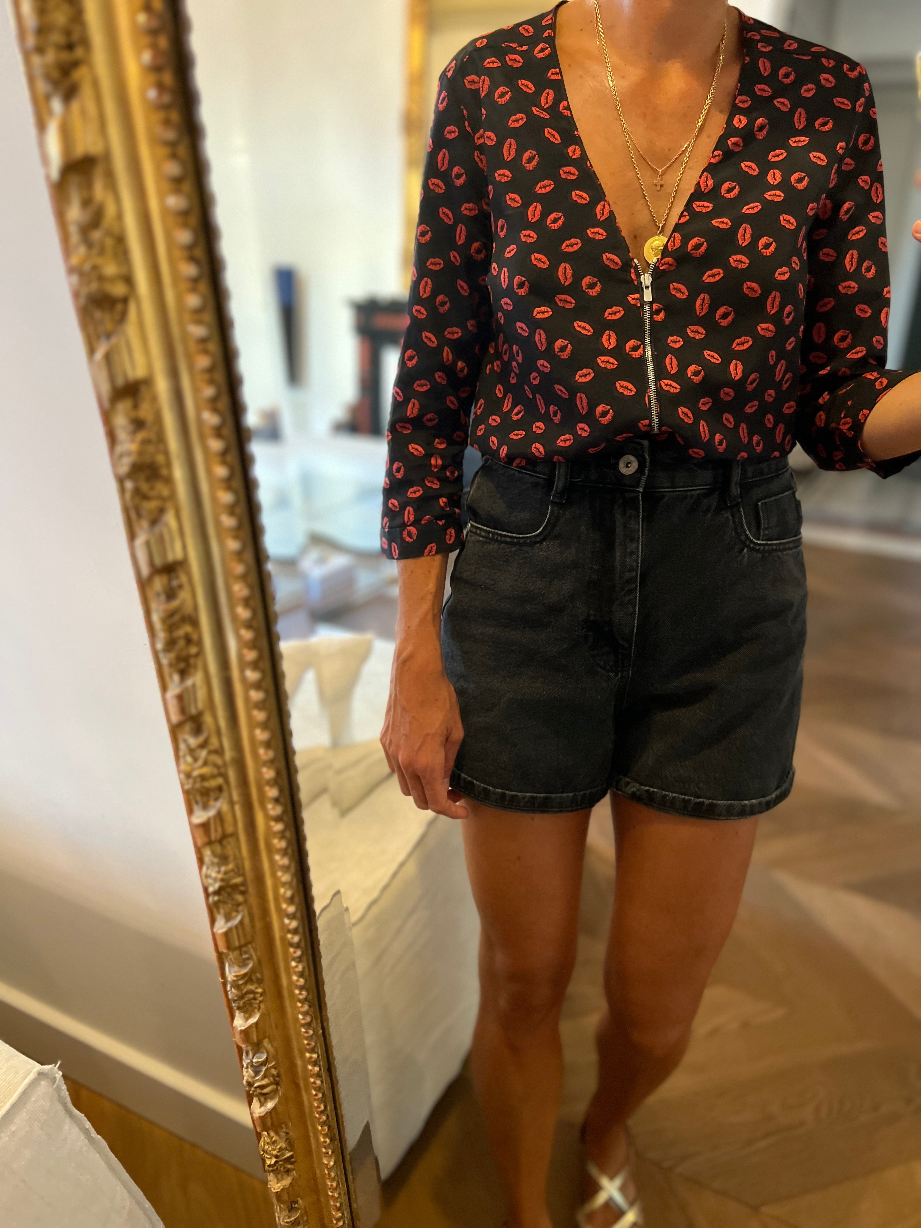 Blouse Claudie Pierlot motifs lèvres