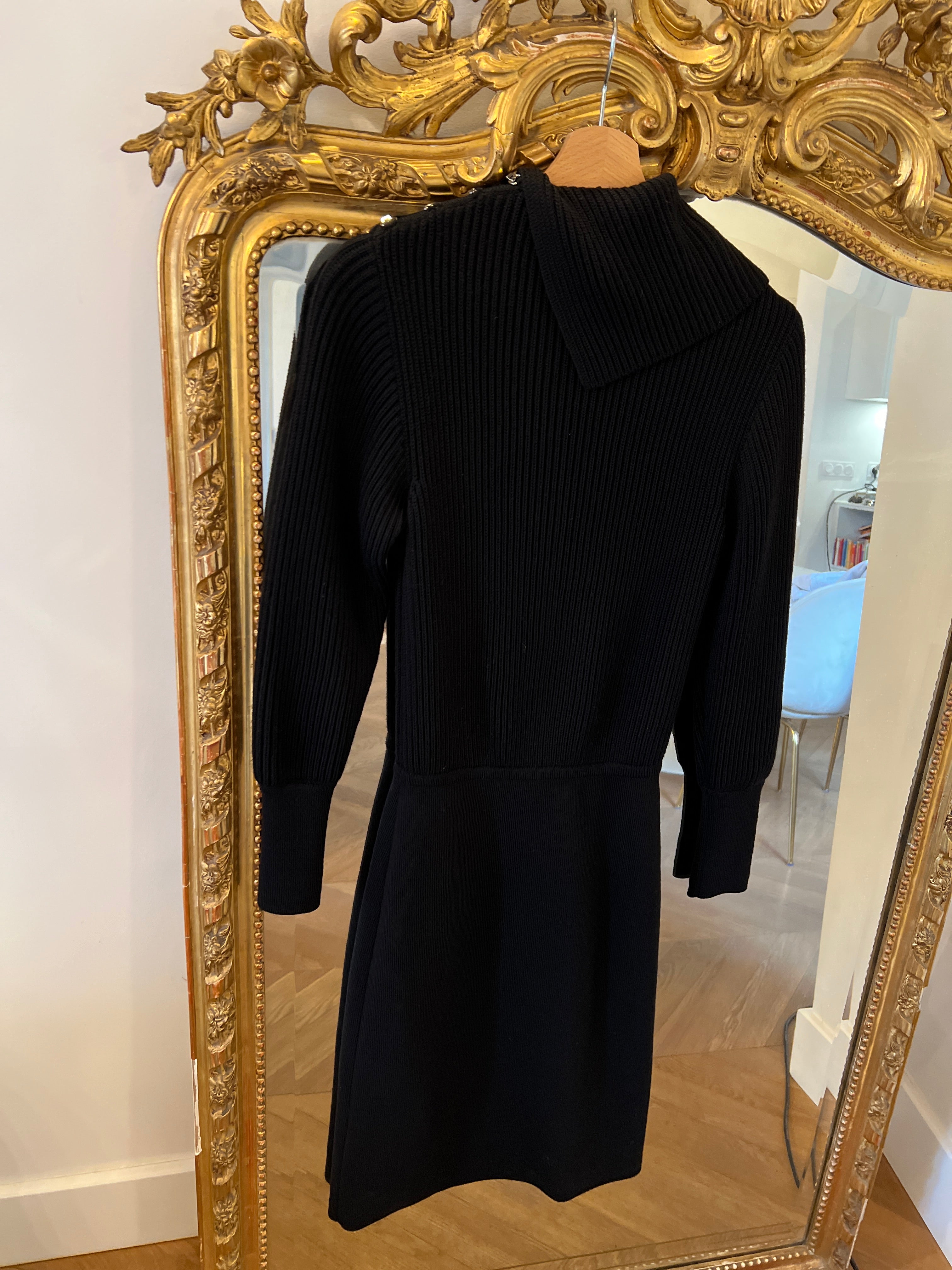 Robe Alaia longue en laine noire