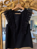 Charger l&#39;image dans la galerie, Haut Claudie Pierlot noir à volants
