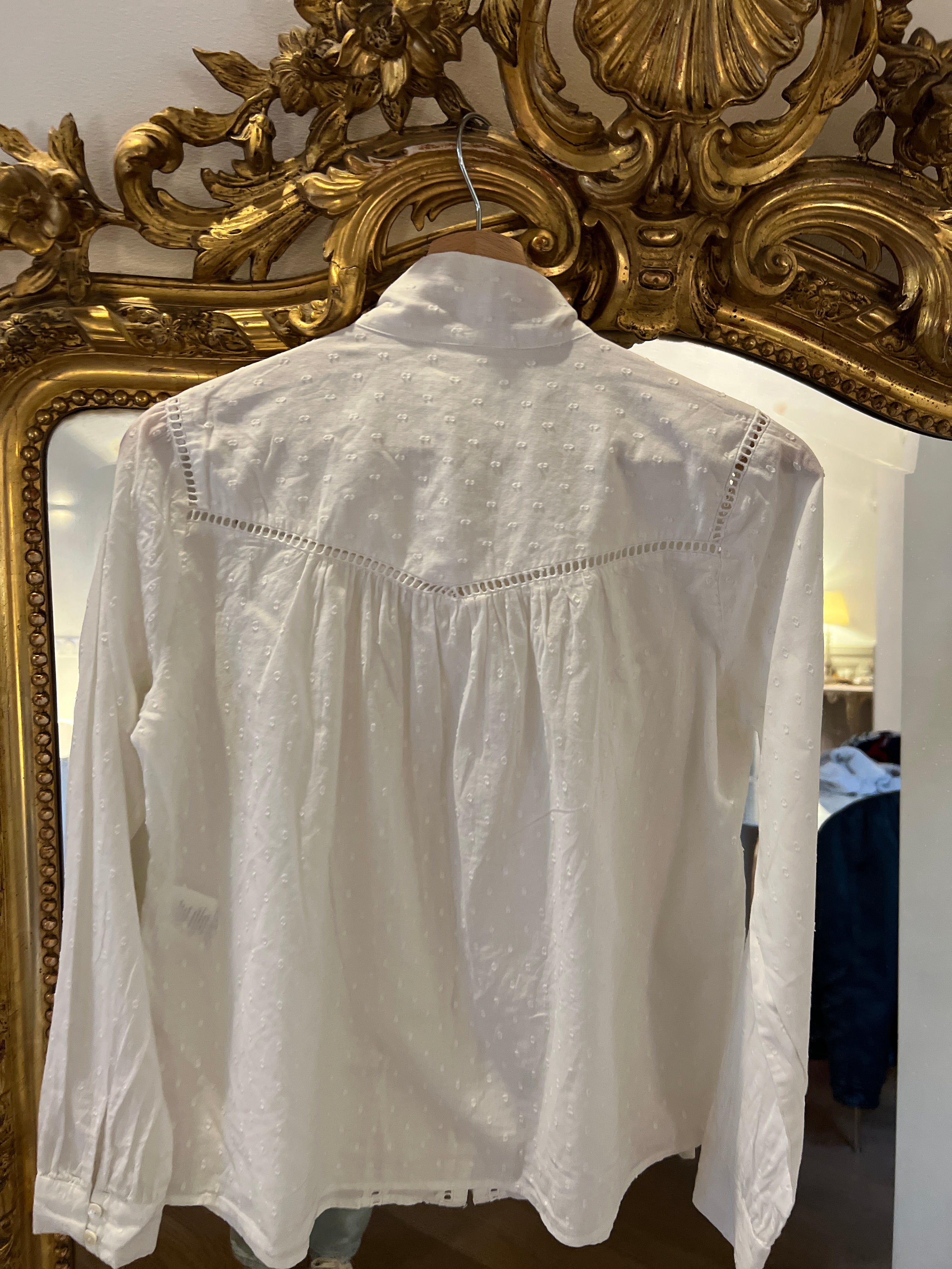 Blouse Sézane blanche avec noeud