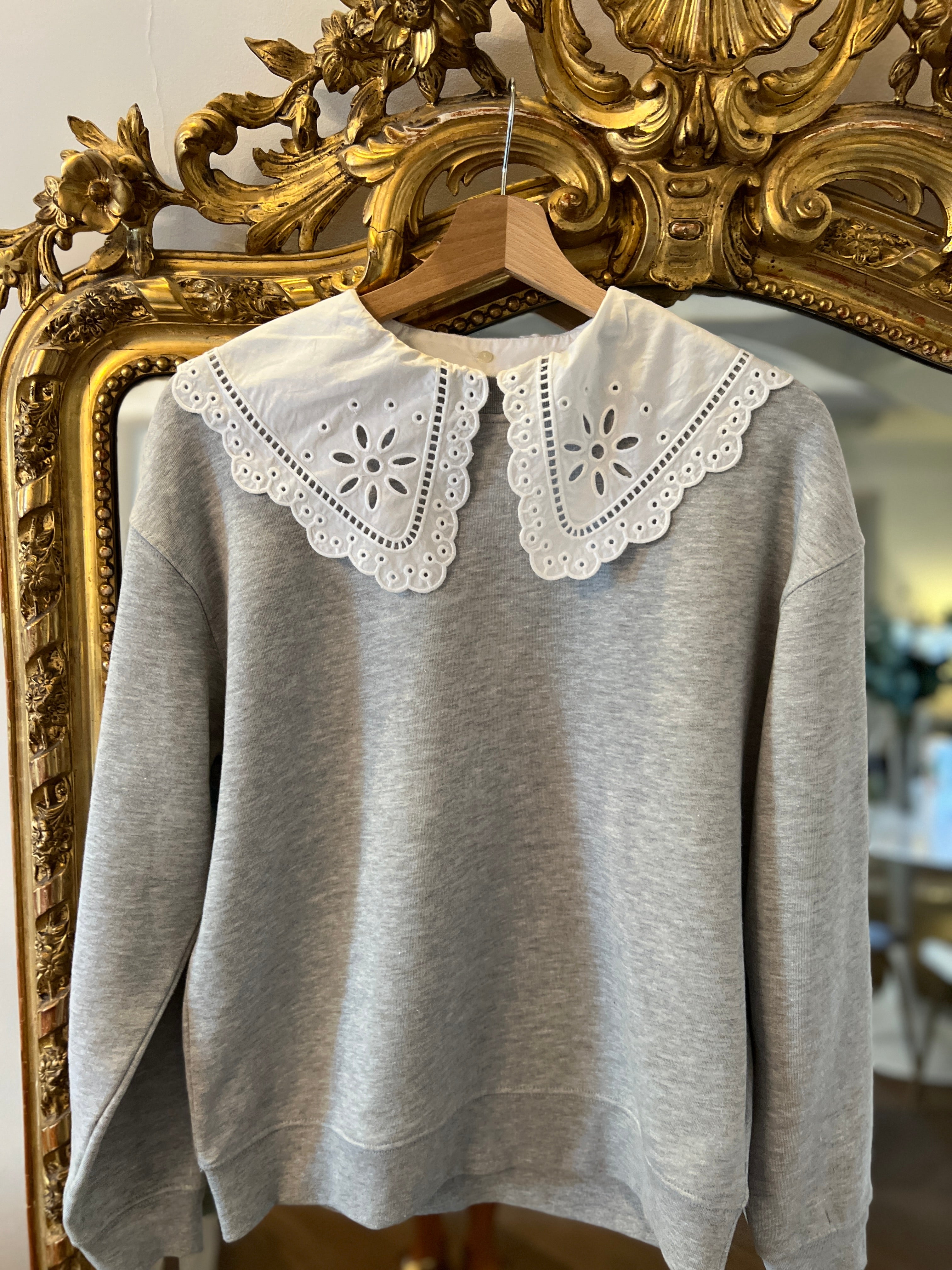 Sweat Claudie Pierlot gris col blanc