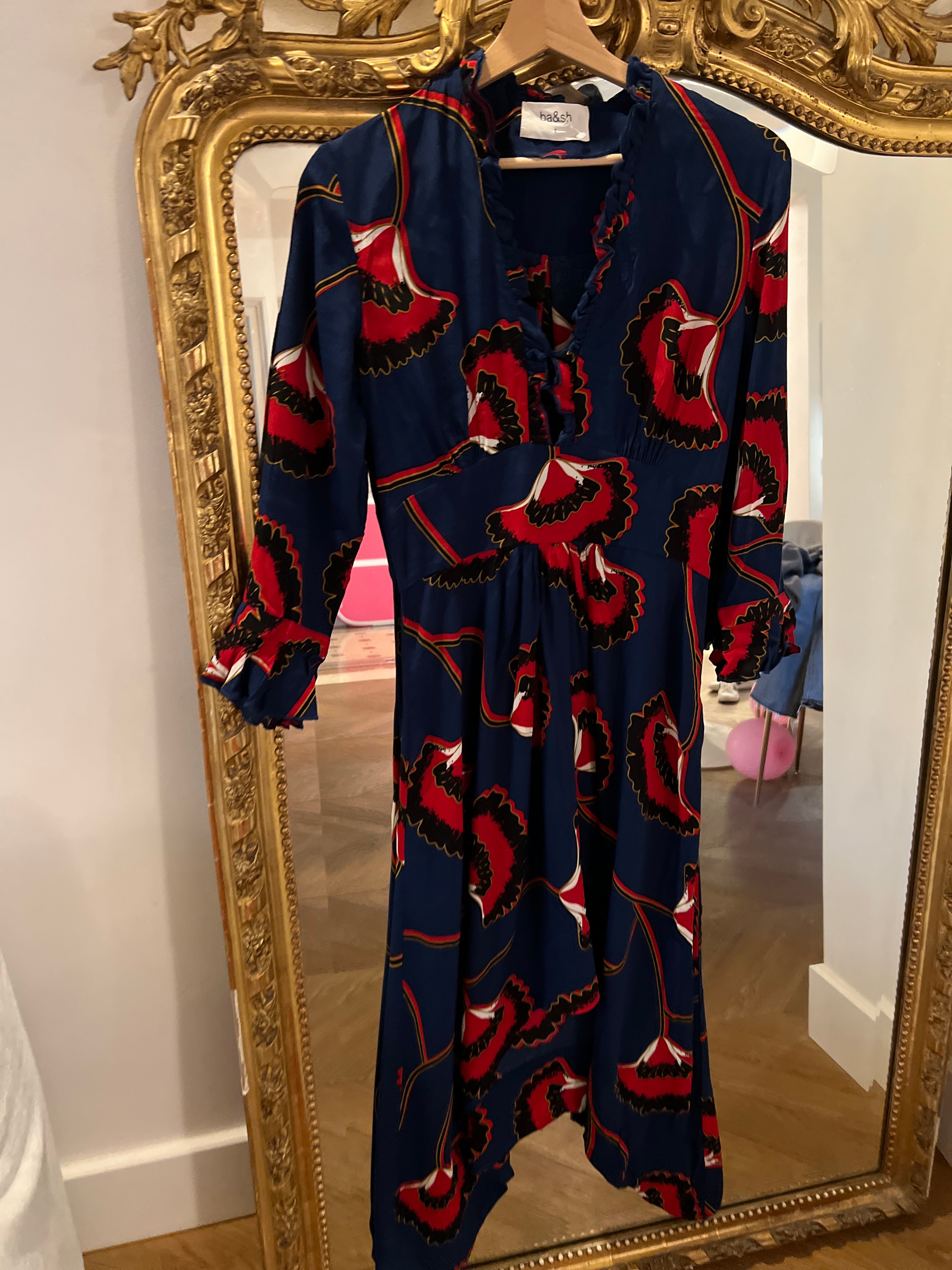 Robe longue Ba&sh Lalie bleue et rouge