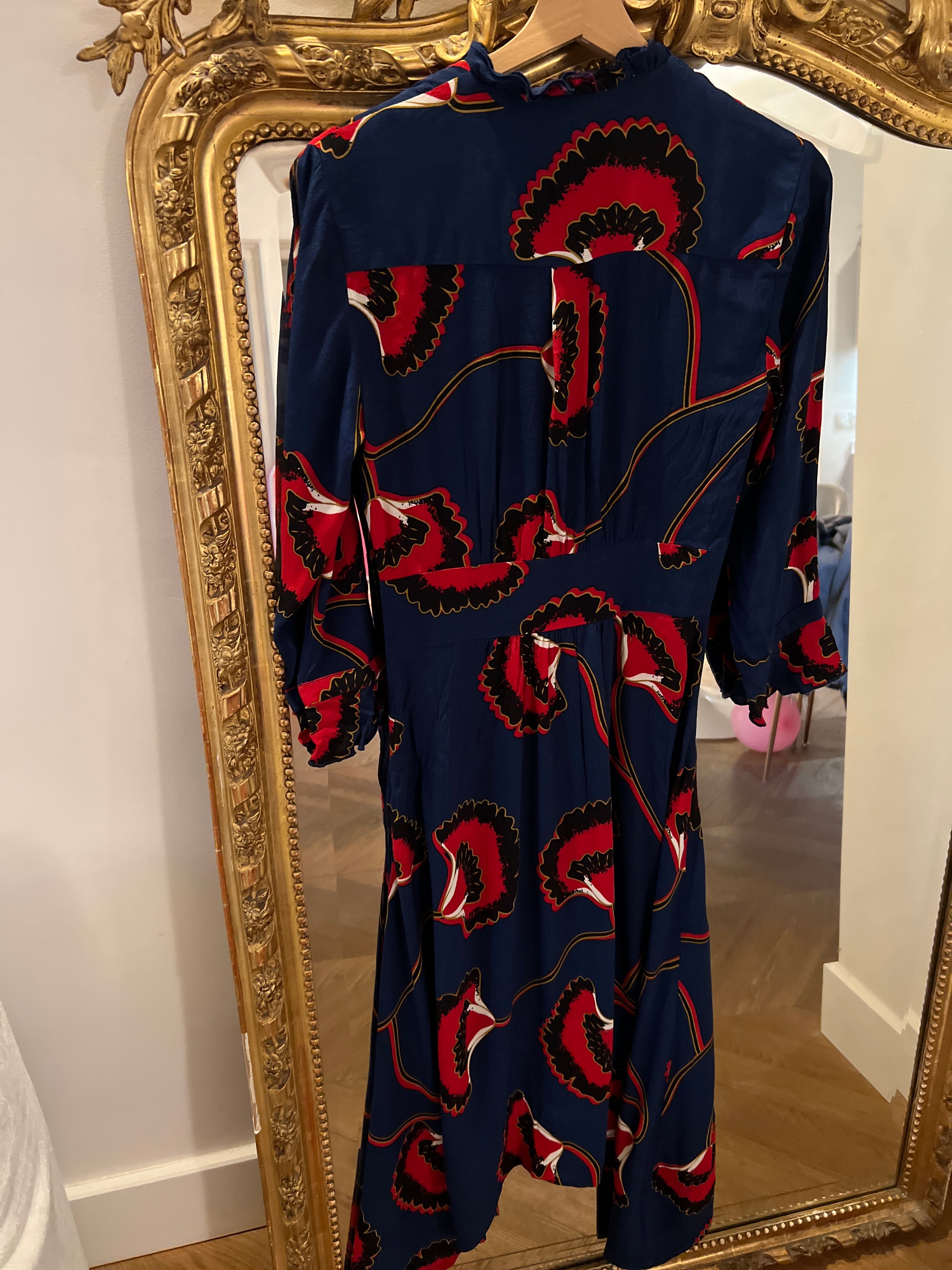 Robe longue Ba&sh Lalie bleue et rouge