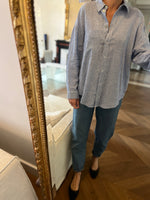 Charger l&#39;image dans la galerie, Chemise Zara bleu à rayures avec poche
