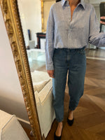 Charger l&#39;image dans la galerie, Chemise Zara bleu à rayures avec poche
