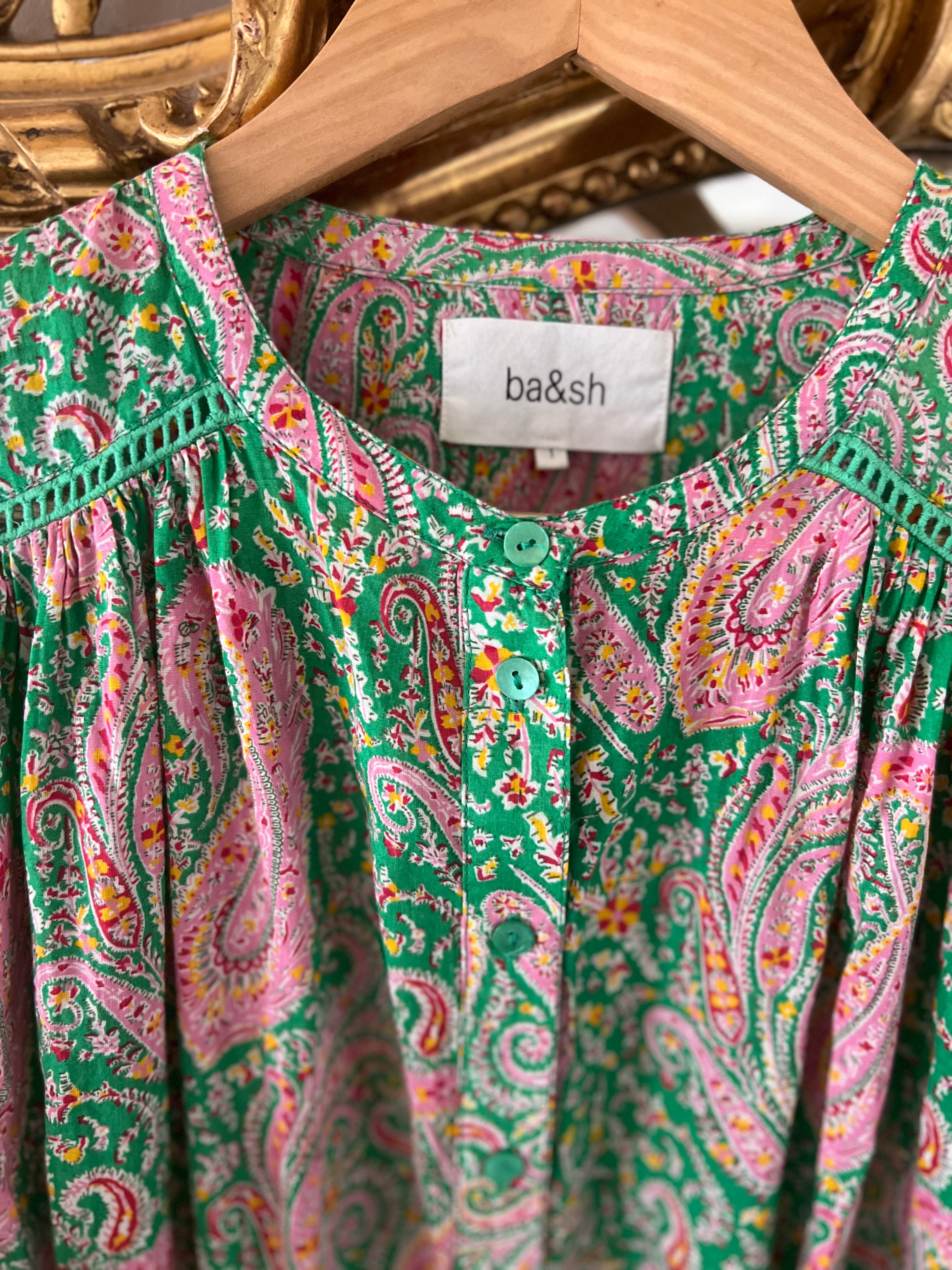 Combishort Ba&sh colorée verte et rose