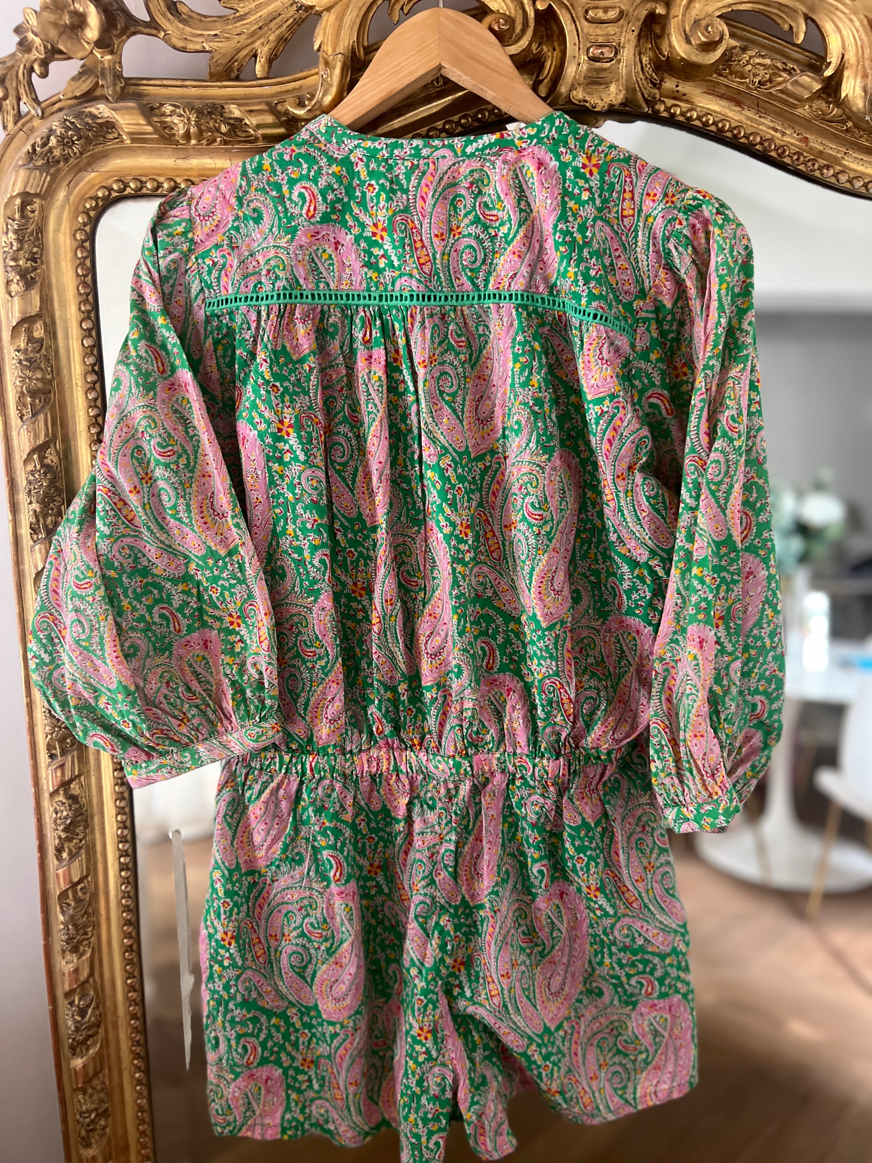 Combishort Ba&sh colorée verte et rose