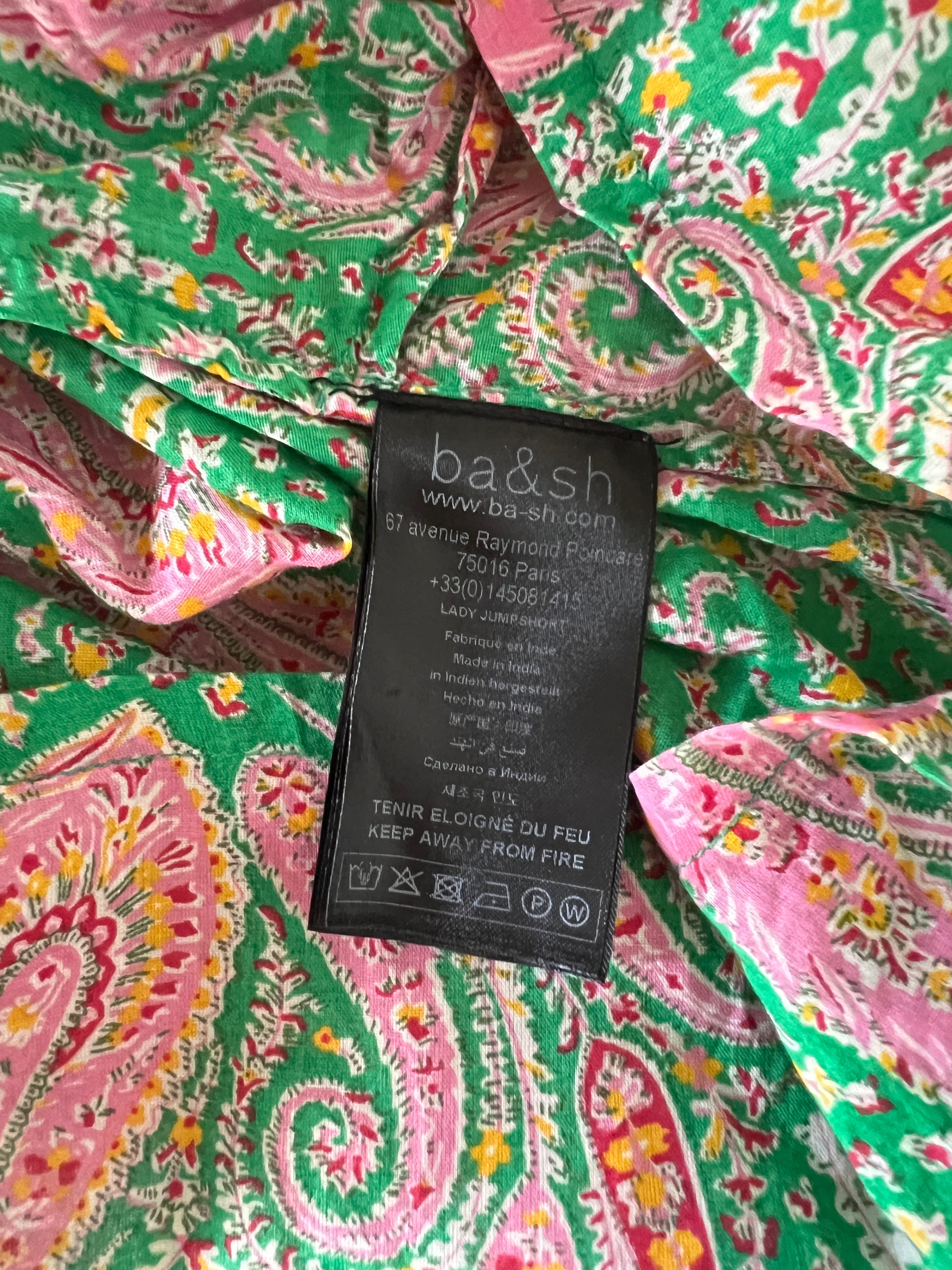 Combishort Ba&sh colorée verte et rose