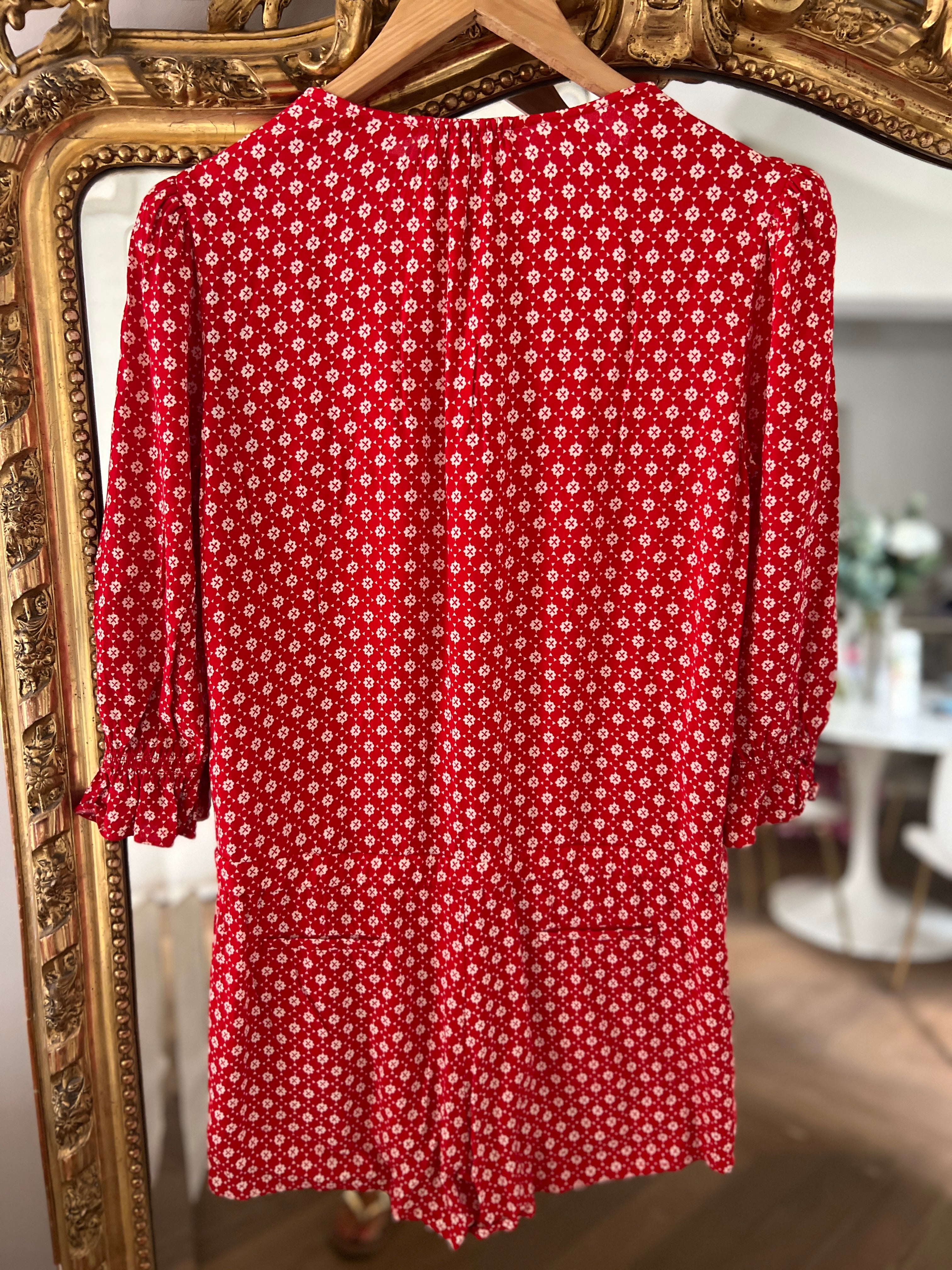 Combishort Ba&sh Choopa rouge à motifs