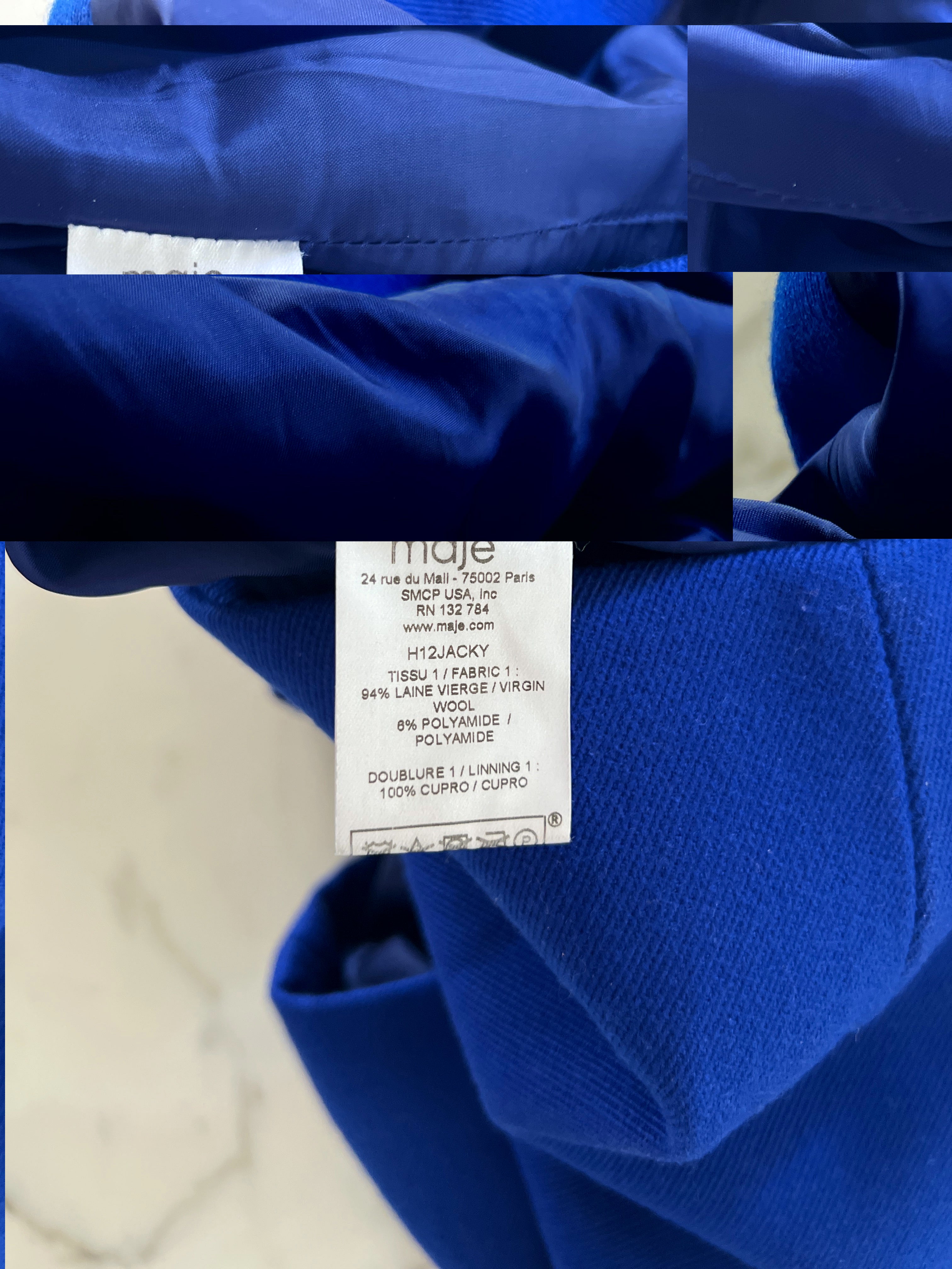 Jupe Maje courte bleu électrique