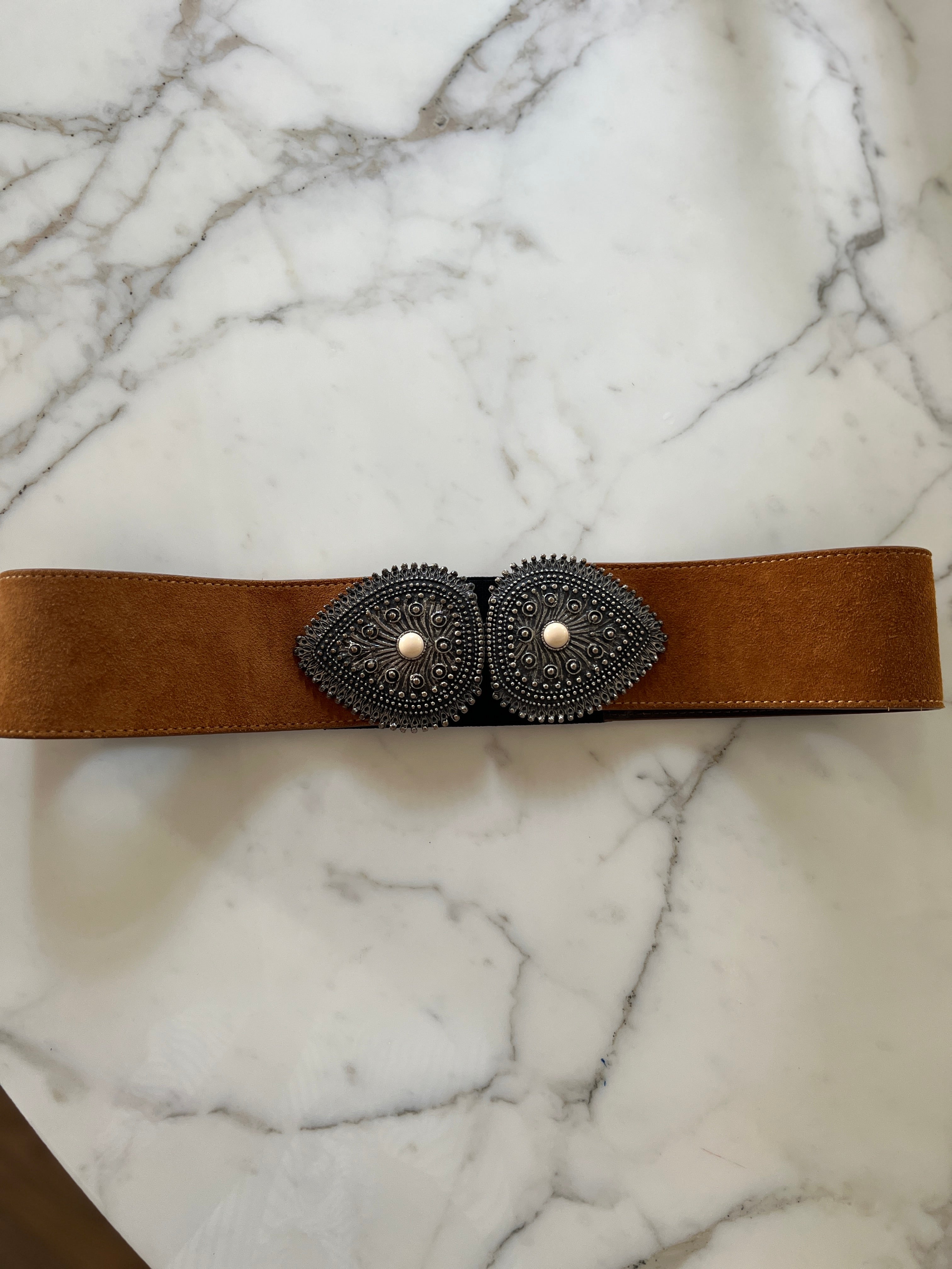 Ceinture Sézane en daim camel