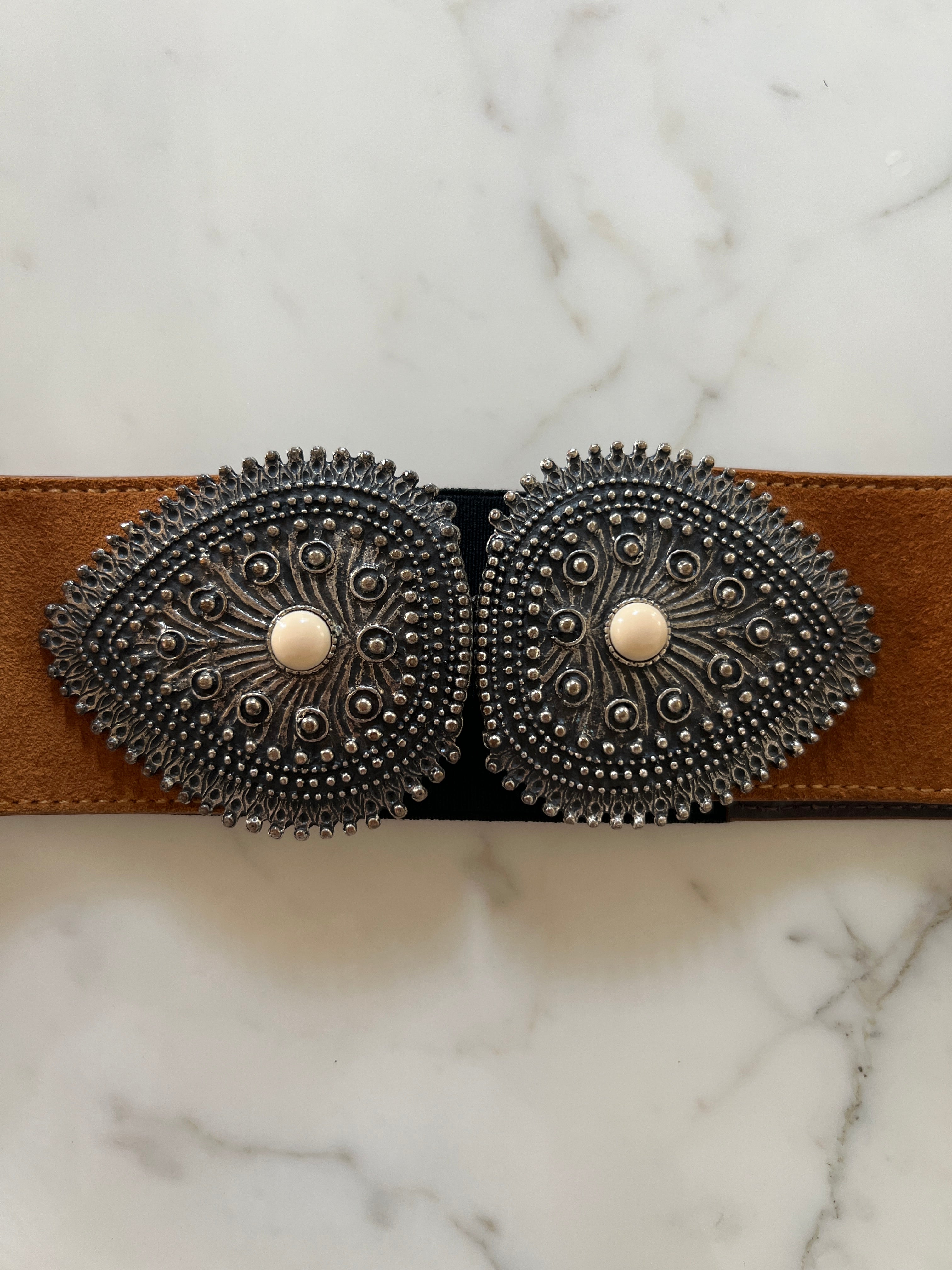 Ceinture Sézane en daim camel