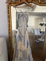 Charger l'image dans la galerie, Robe longue Ba&amp;sh ecrue motifs bleus
