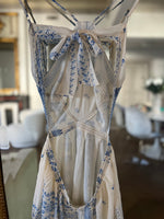 Charger l'image dans la galerie, Robe longue Ba&amp;sh ecrue motifs bleus
