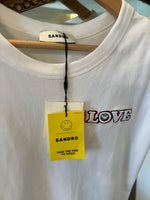 Charger l'image dans la galerie, Sandro - T-shirt blanc smile coton biologique neuf avec étiquettes
