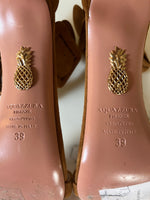 Charger l'image dans la galerie, Lucie Gabossi - Aquazzura Sandales talon daim camel boucles Pointure 39
