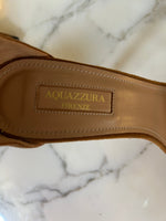 Charger l'image dans la galerie, Lucie Gabossi - Aquazzura Sandales talon daim camel boucles Pointure 39
