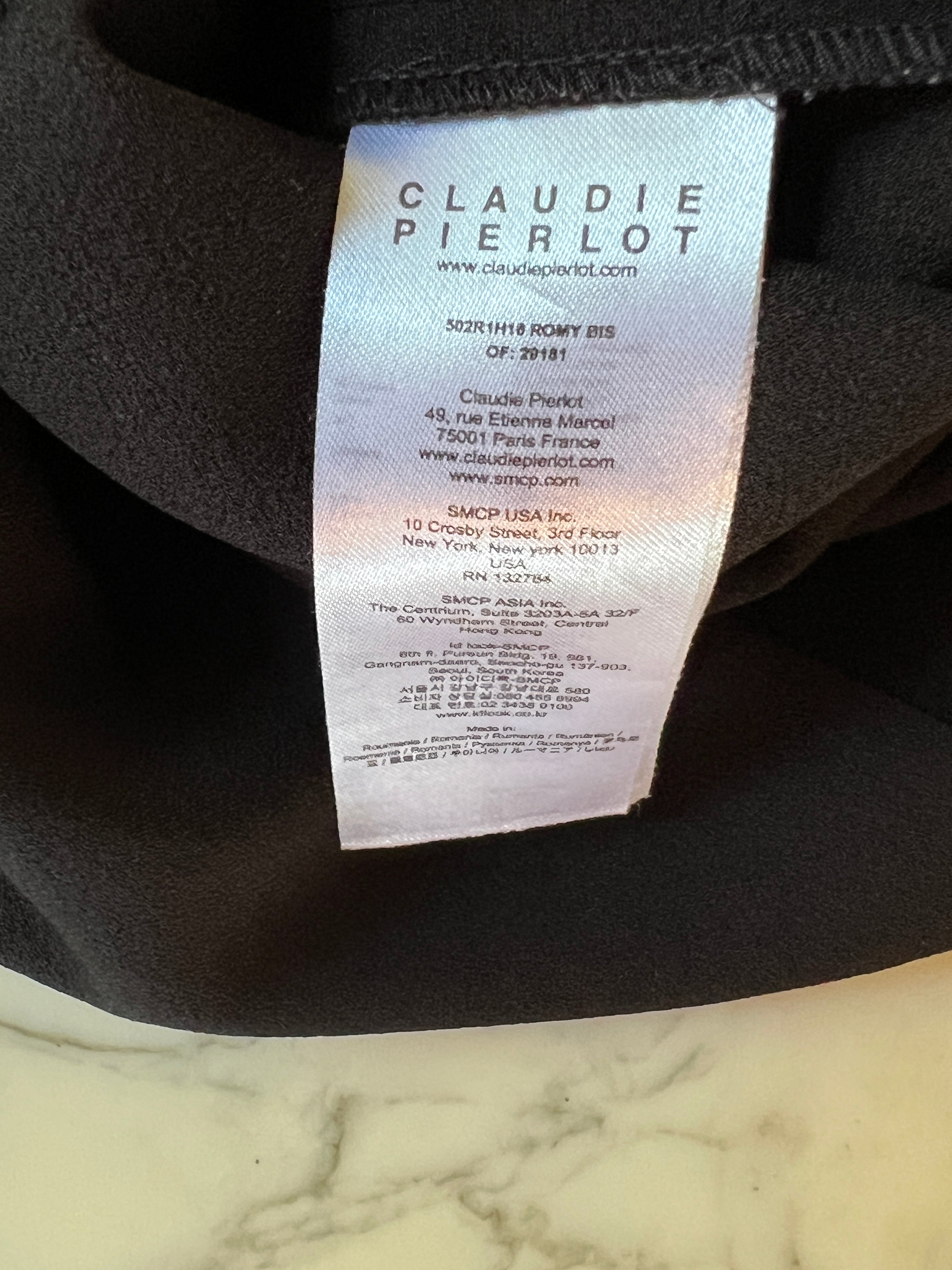 Robe Claudie Pierlot haut en dentelle noire et noeud