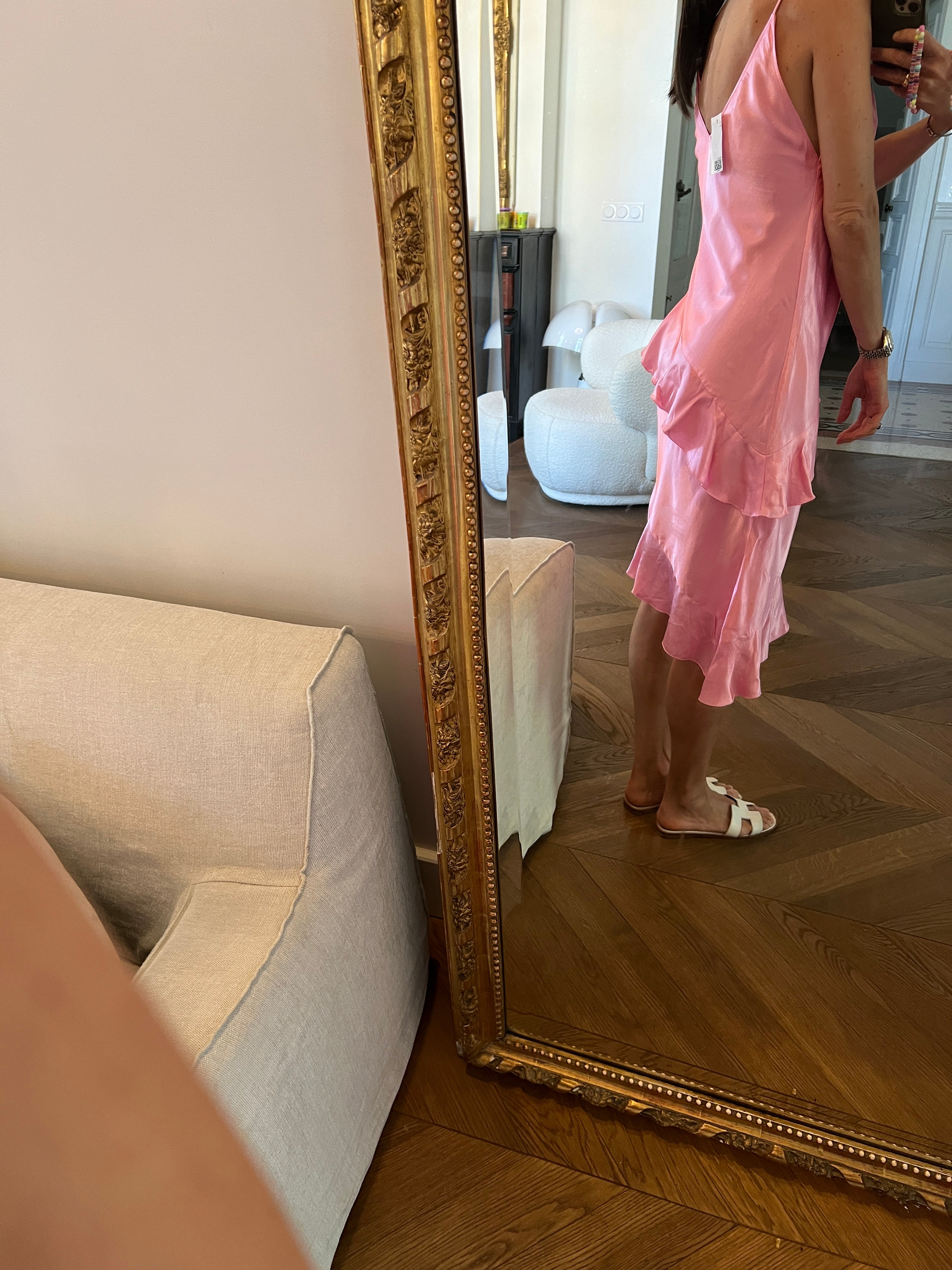 Robe rose satinée H&M neuve