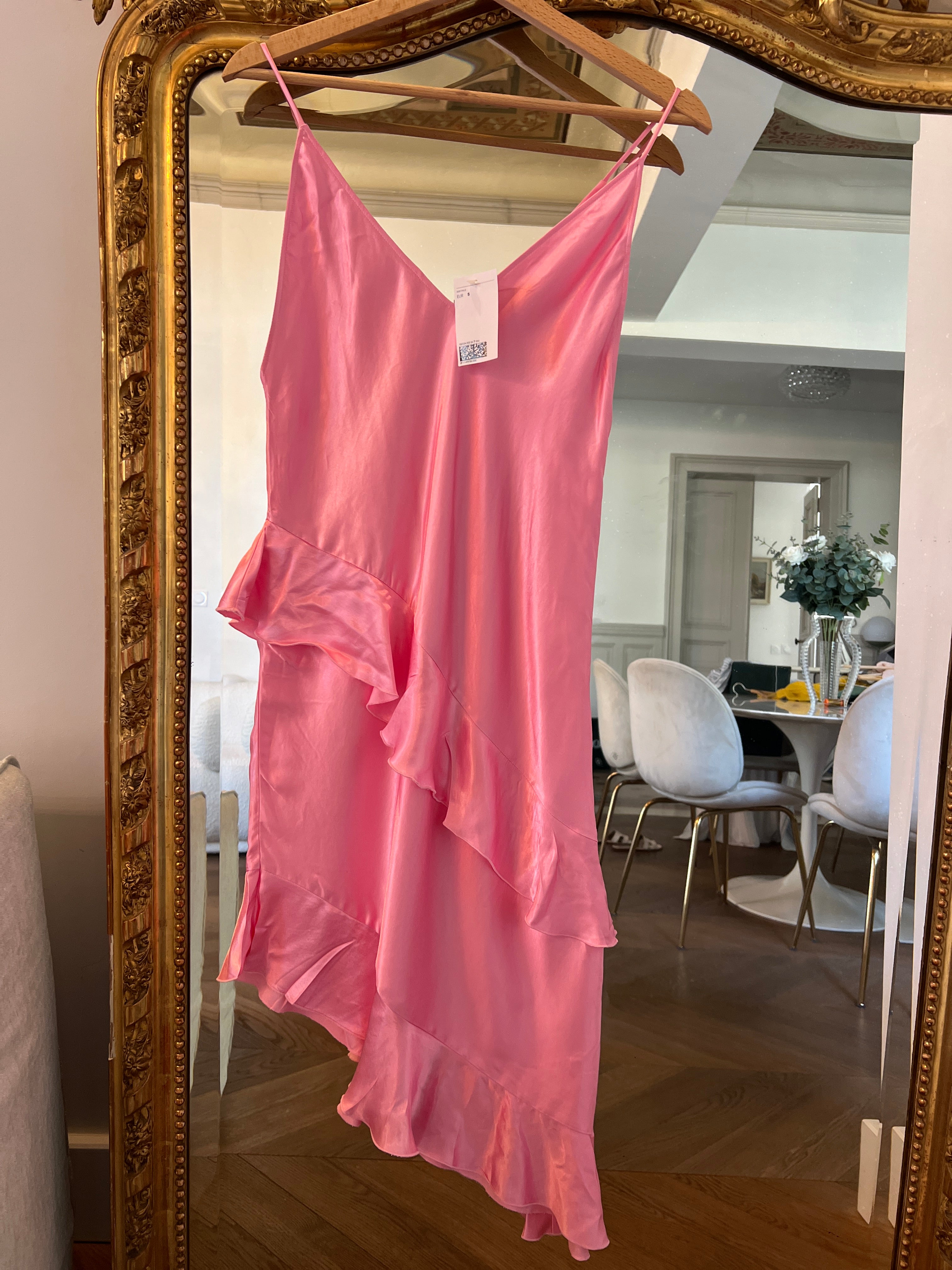 Robe rose satinée H&M neuve