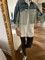 Charger l&#39;image dans la galerie, Malika Menard Veste en jean courte Zara
