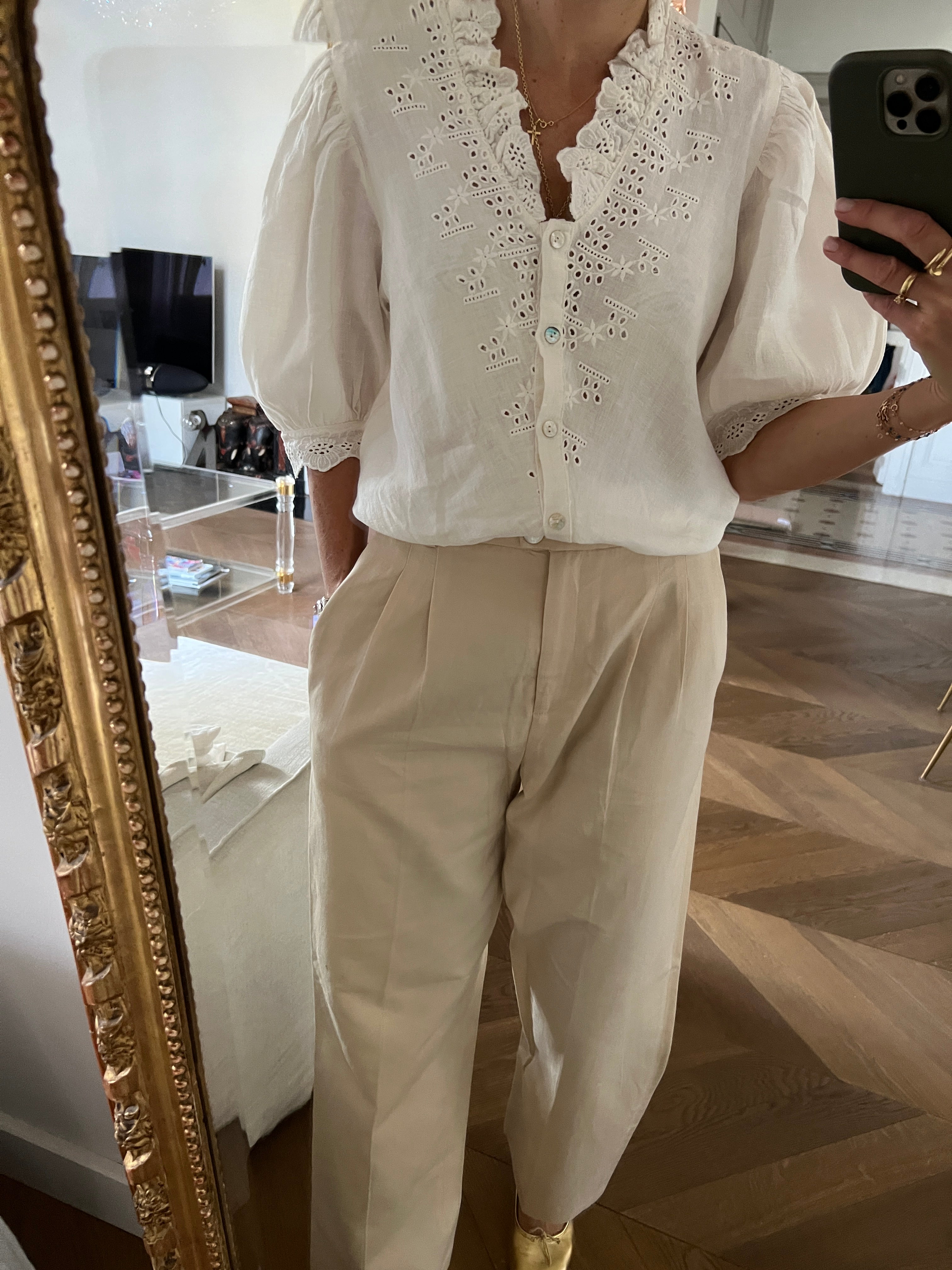 Malika Menard Pantalon beige Rouje