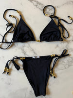 Charger l'image dans la galerie, Lucie Gabossi - Chichi Castelango Paris Maillot de bain deux pièces Oxana noir à perles
