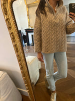 Charger l&#39;image dans la galerie, Pull H&amp;M beige avec fermeture eclair wool blend
