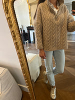 Charger l&#39;image dans la galerie, Pull H&amp;M beige avec fermeture eclair wool blend
