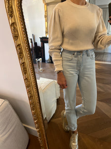 Pull Zara beige clair manches bouffantes