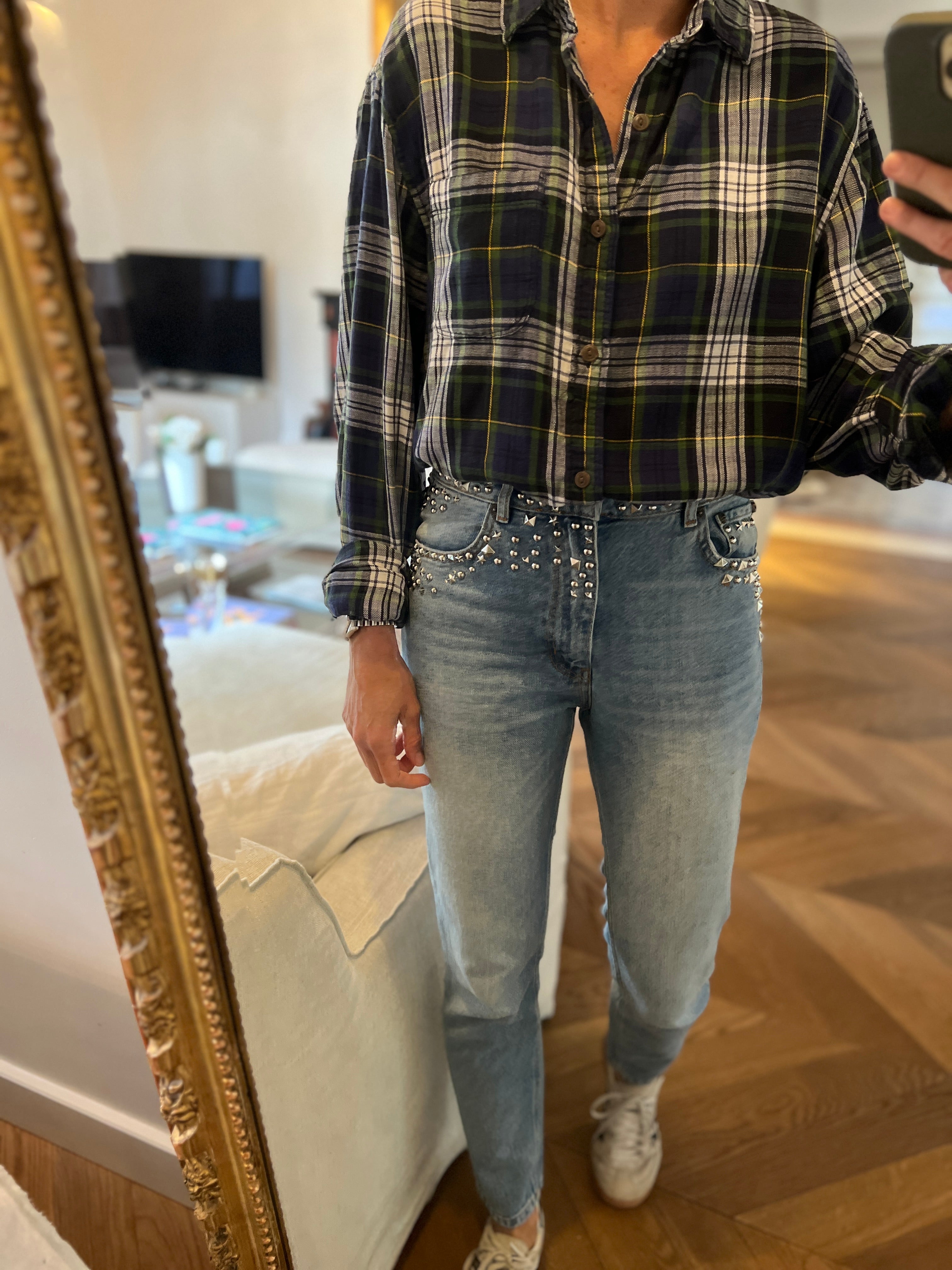 Marine Lorphelin Chemise Gap à carreaux