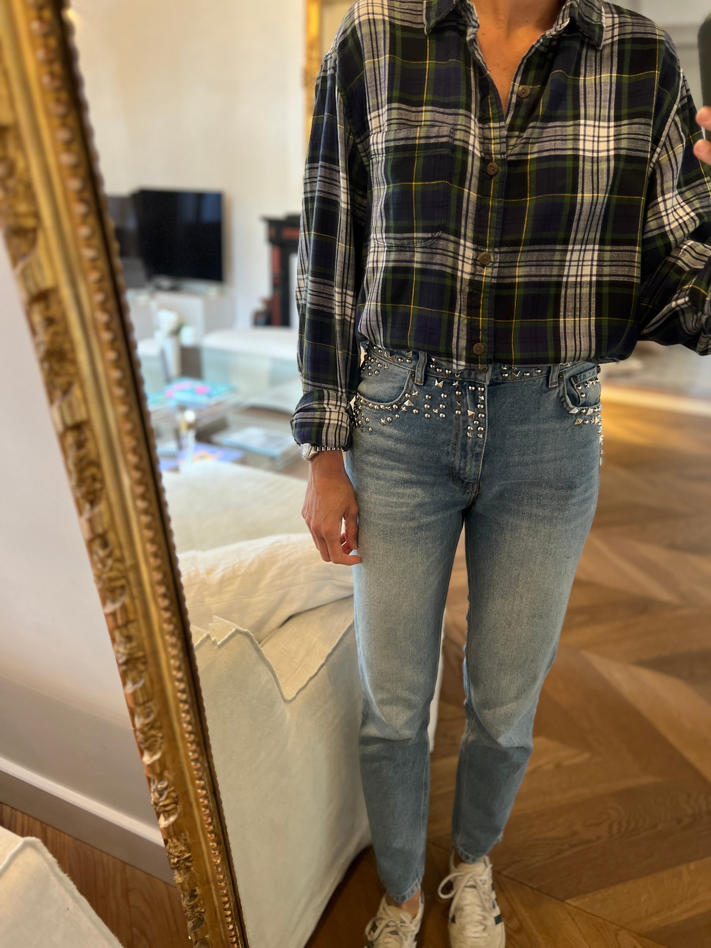 Marine Lorphelin Chemise Gap à carreaux