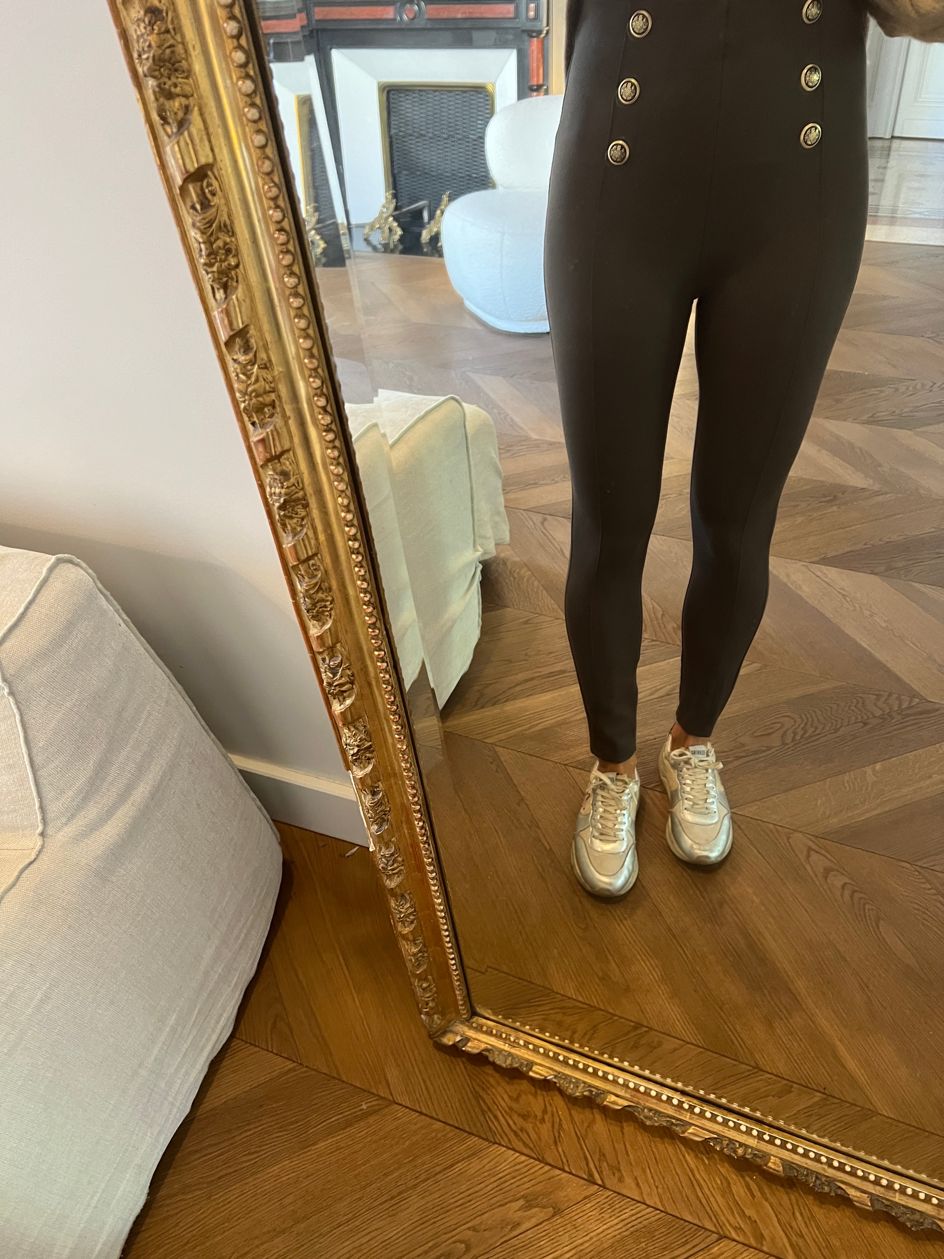 Legging Zara kaki boutons dorés