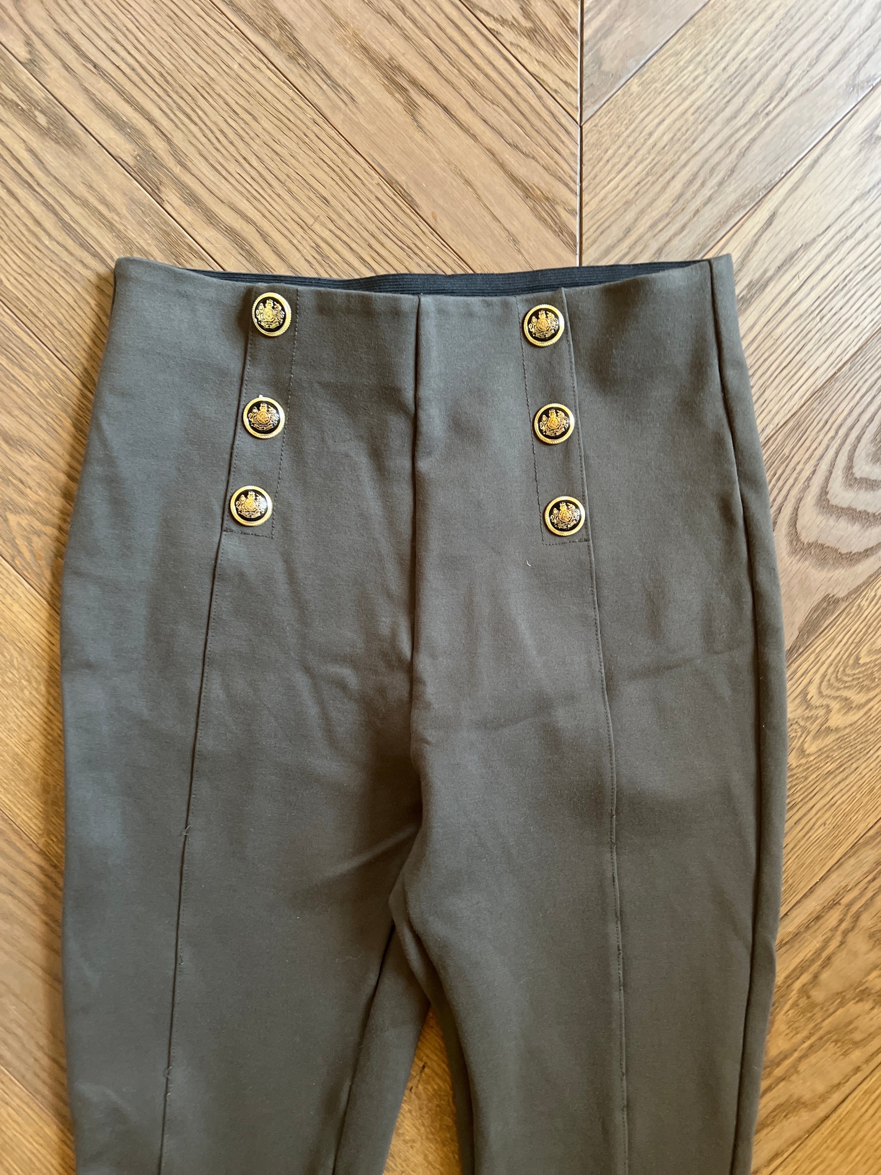 Legging Zara kaki boutons dorés