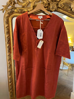 Charger l'image dans la galerie, Tajine Banane - Robe terracota lacets T.M
