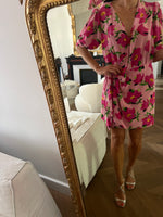 Charger l'image dans la galerie, The Kooples - Robe rose en soie à fleurs
