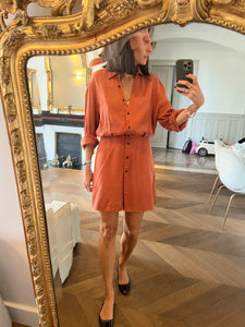 Robe Kookai boutonée Terracotta