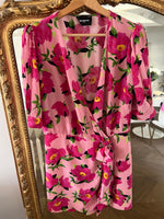 Charger l'image dans la galerie, The Kooples - Robe rose en soie à fleurs
